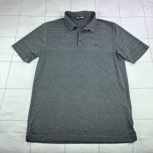 Travis Mathew Polo Shirt Mens Medium Gray Pima Cotton Short Sleeve Collared Golf